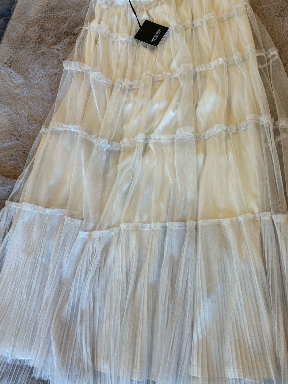 Simply Vera Vera Wang Cream Tiered Tulle Maxi Skirt